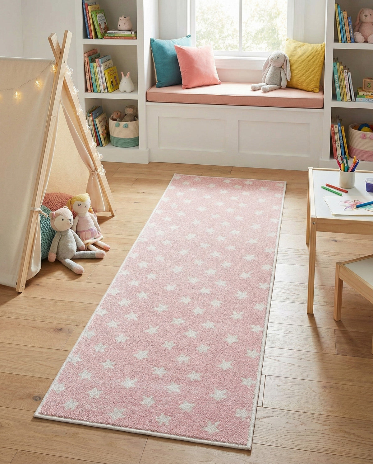 Wonder Tykes Collection Area Rug -  Mosaic Runner Pink  lifestyle 126