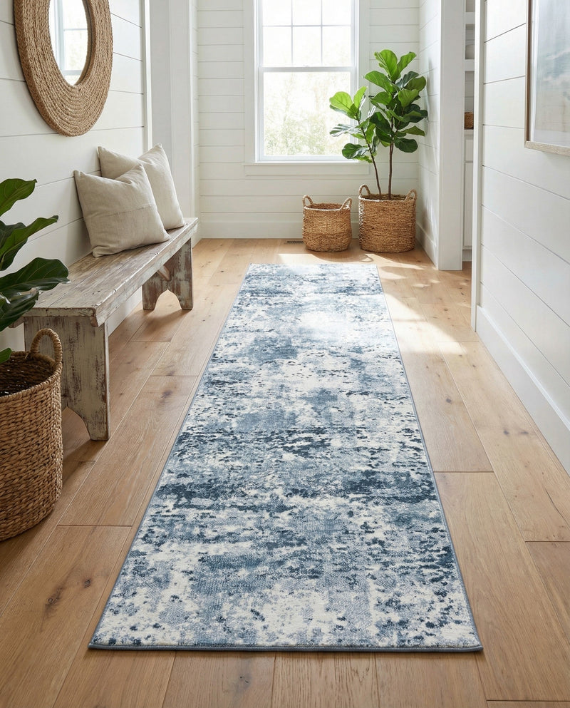 Luminara Sands Collection Area Rug - Elysium (Vintage Blue) Runner Vintage Blue  lifestyle 75