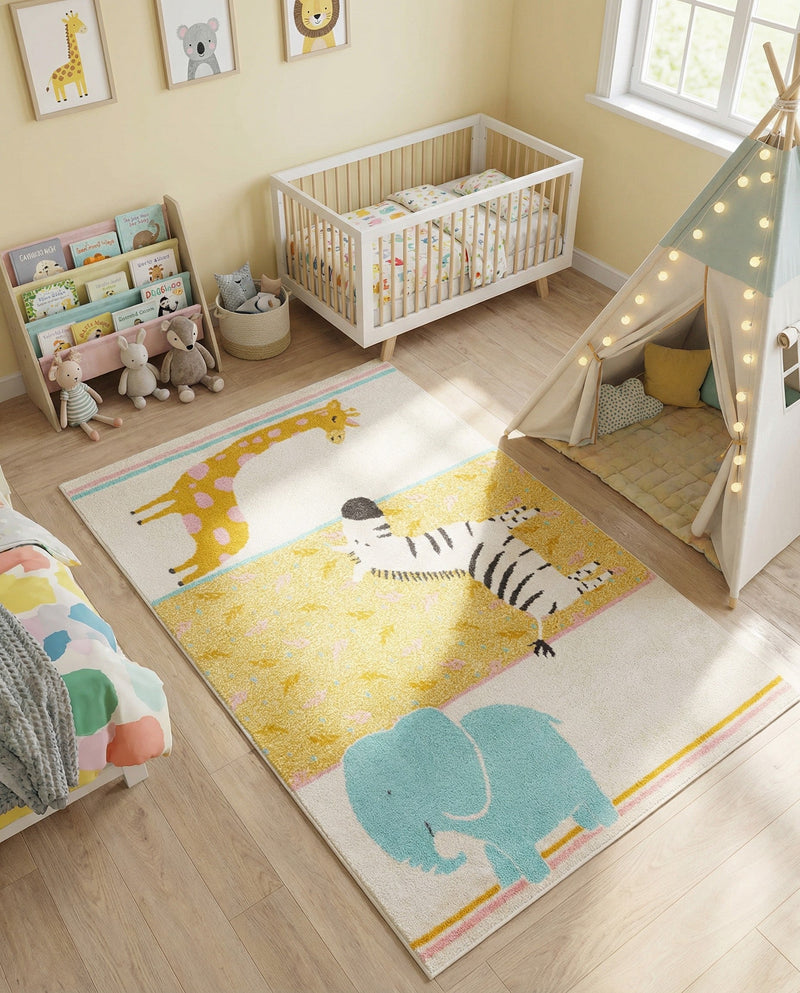 Wonder Tykes Collection Area Rug -  Wonderland Rectangle Ivory  lifestyle 11