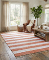 Tassel Trail Collection Area Rug - Pathway (Coral and Ivory) Rectangle Coral and Ivory  lifestyle 10