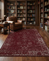 Riviera Elegance Collection Area Rug - Antibes (Burgundy) Rectangle Burgundy  lifestyle 38
