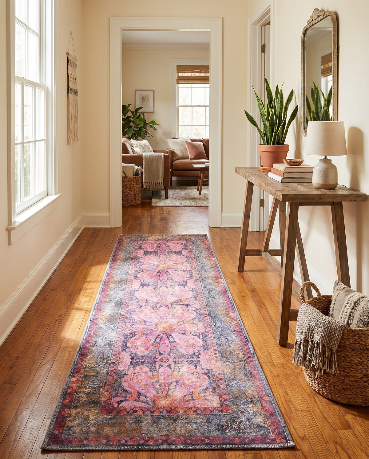 Maranta Collection Area Rug - Paramaribo Runner Pink  lifestyle 46