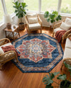Eden Oasis Collection Area Rug -  Tranquility (Dark Blue) Octagon Dark Blue  lifestyle 54