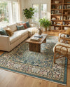 Persian Elegance Collection Area Rug -  Kerman (Blue) Rectangle Blue  lifestyle 22