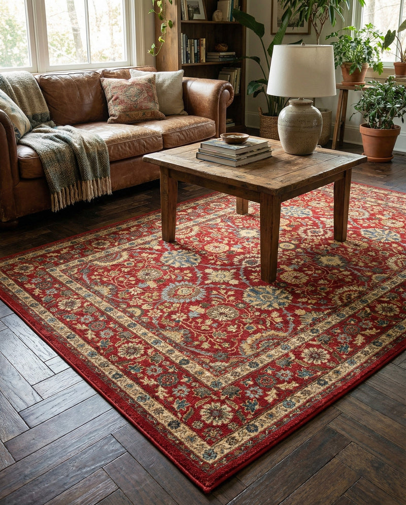 Chelsea Elegance Collection Area Rug -  Osterley Rectangle Red  lifestyle 81