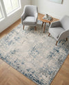 Aegean Elegance Collection Area Rug -  Milos Square Gray Blue  lifestyle 69
