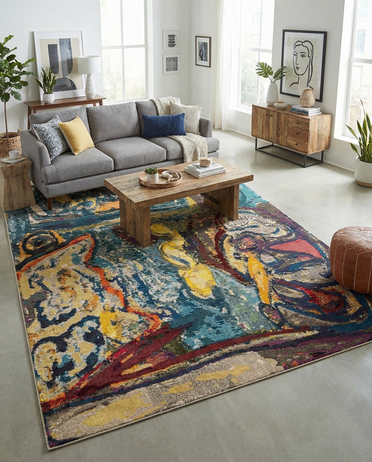 Autumnal Tapestry Collection Area Rug - Harvestville Rectangle Multi  lifestyle 33