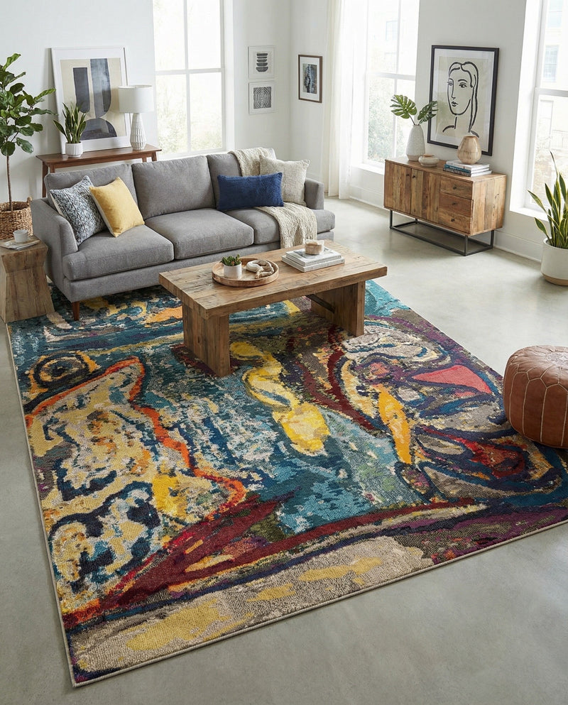 Autumnal Tapestry Collection Area Rug - Harvestville Rectangle Multi  lifestyle 33