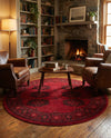 Samarkand Elegance Collection Area Rug -  Fergana Round Red  lifestyle 43