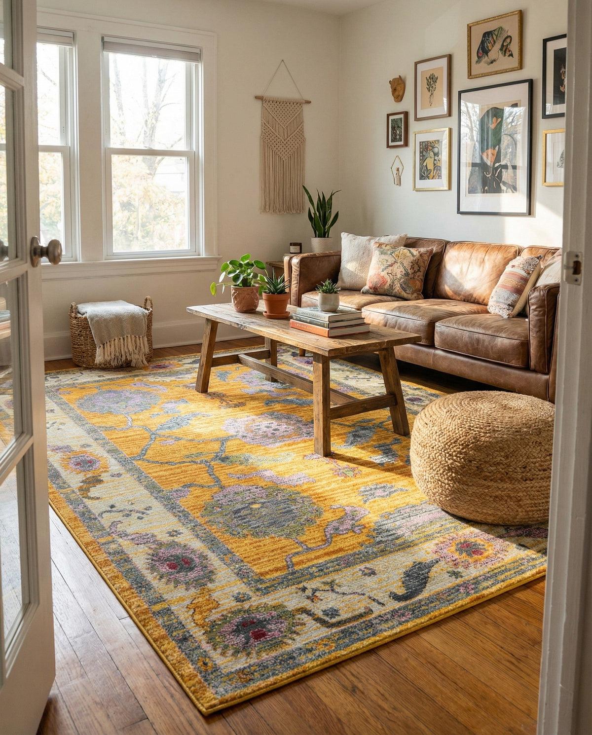 Arcadia Rugs Collection Area Rug - Eden (Yellow) Rectangle Yellow  lifestyle 14