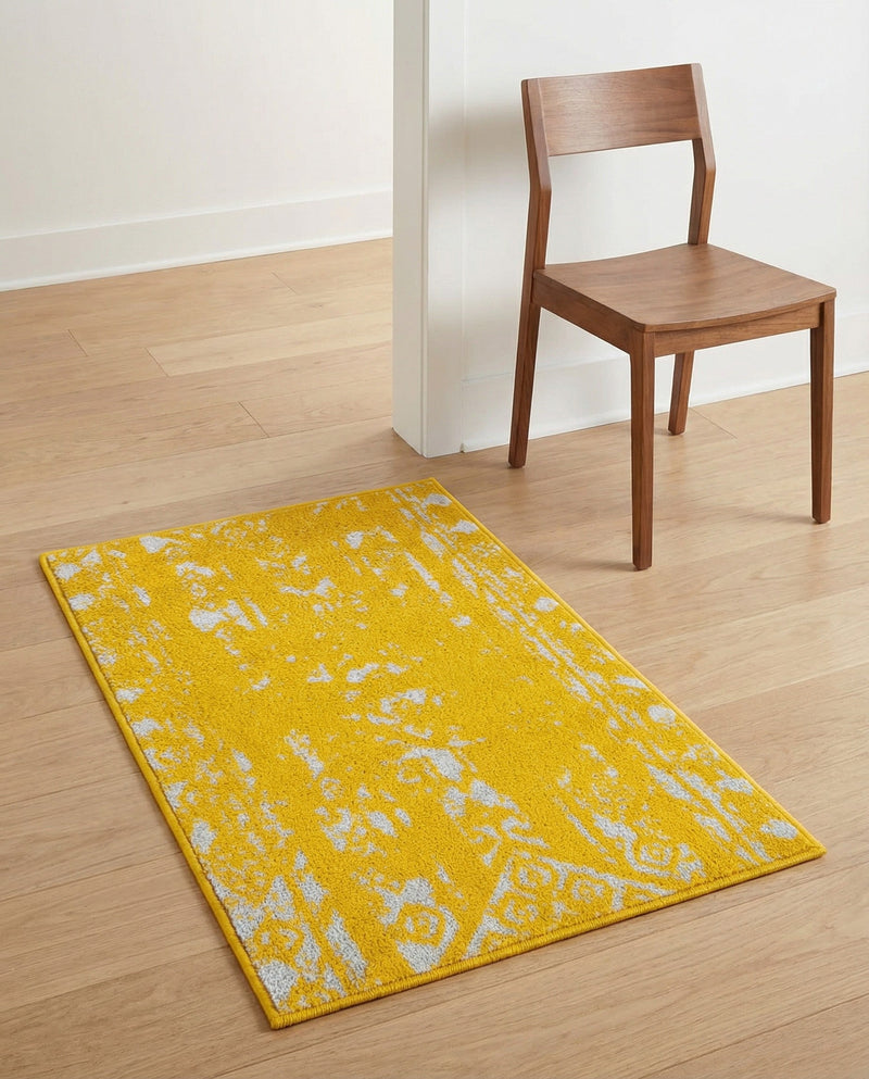 Brighton Stripes Collection Area Rug - Sussex (Yellow) Rectangle Yellow  lifestyle 20