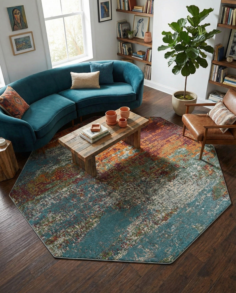 Arcadia Rugs Collection Area Rug -  Avalon Octagon Multi  lifestyle 77