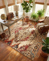 Neptune Elegance Collection Area Rug -  Naiad Square Burgundy Beige  lifestyle 65