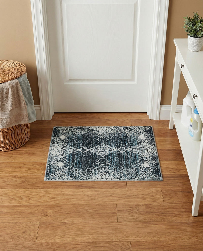 Aegean Elegance Washables Collection Area Rug -  Naxos Rectangle Navy Blue  lifestyle 9