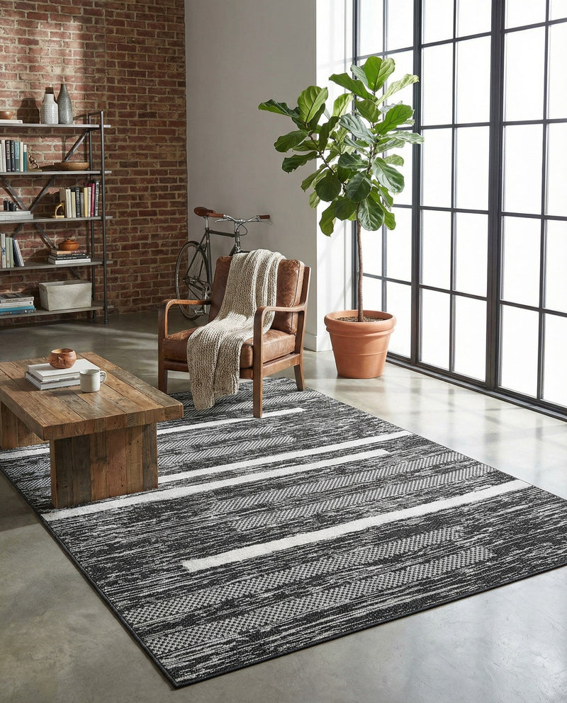 Cathedral Elegance Collection Area Rug - Chapel Rectangle Black  lifestyle 34