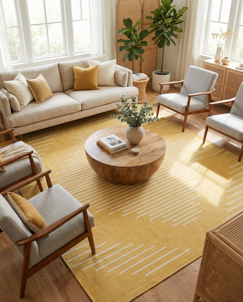 Urban Terrace Collection Area Rug -  Chelsea (Yellow) Square Yellow  lifestyle 48