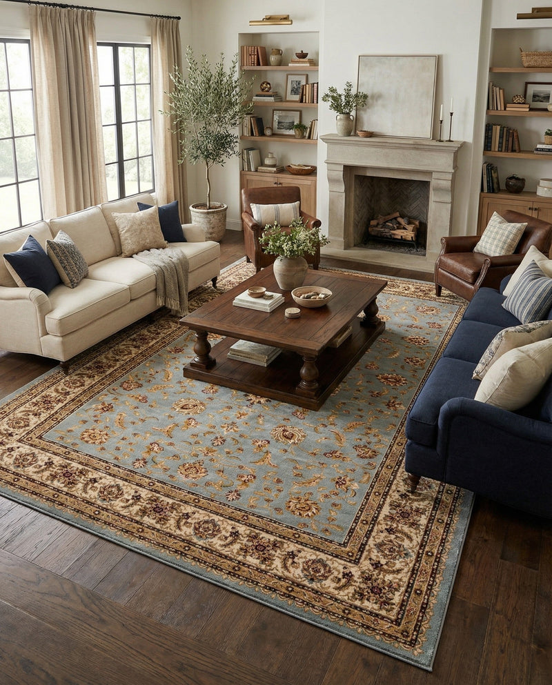 Jaipur Elegance Collection Area Rug -  Nahargarh (Light Blue) Rectangle Light Blue  lifestyle 30