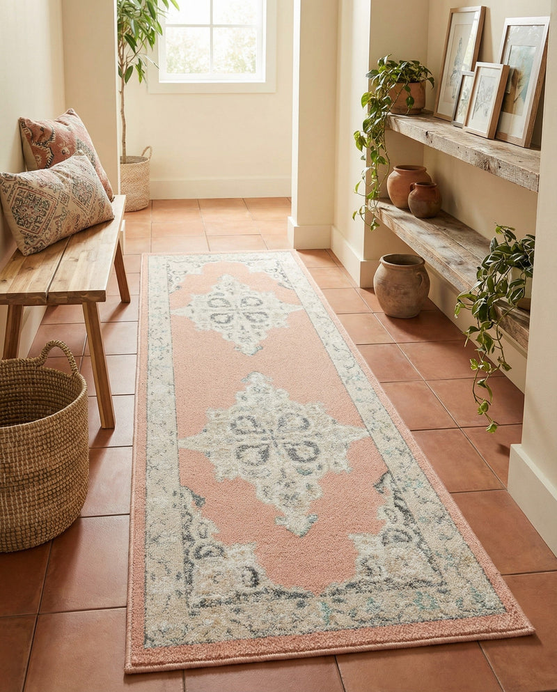 Beverly Grove Collection Area Rug -  Fairfax (Rose) Runner Rose  lifestyle 65