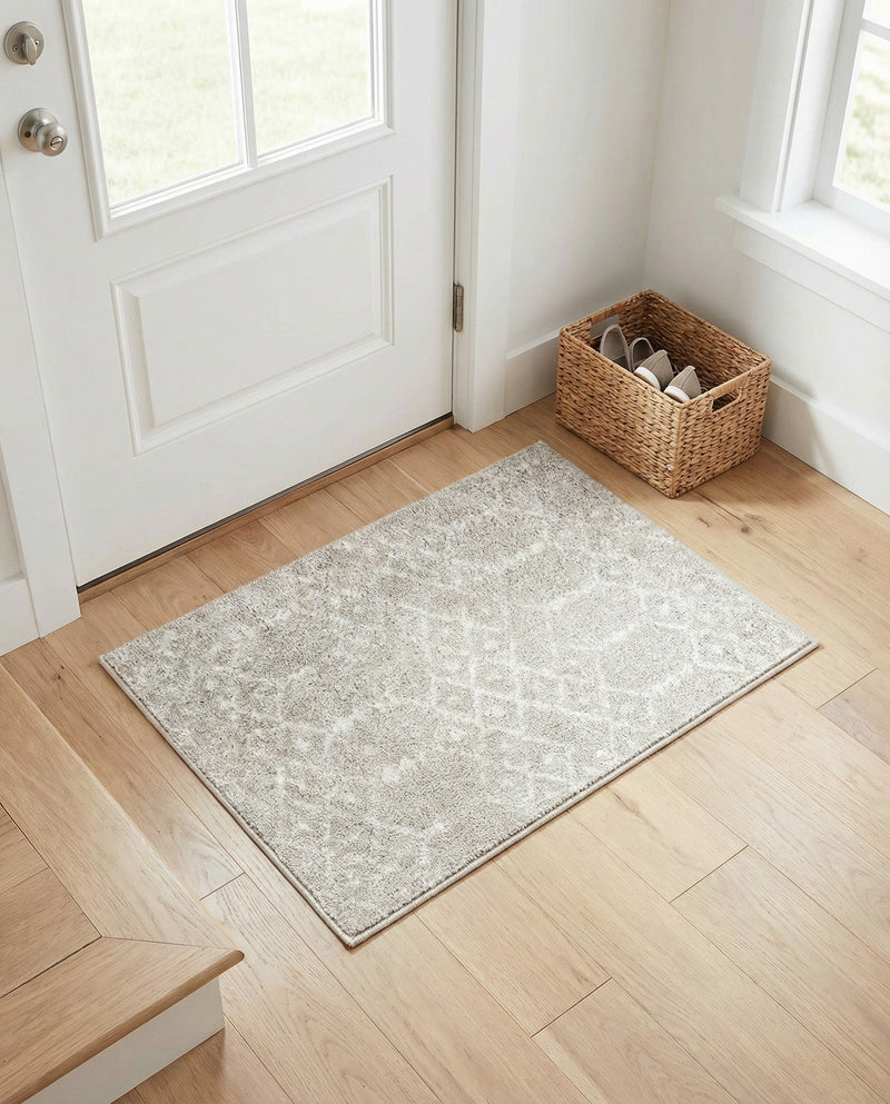 Marrakesh Lattice Collection Area Rug - Casablanca (Light Gray) Rectangle Light Gray  lifestyle 29