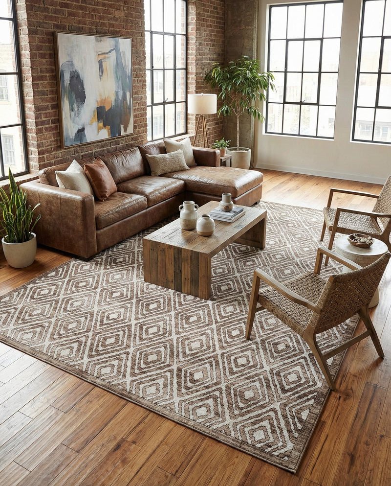 Sanctuary Retreat Collection Area Rug -  Oasis Rectangle Chocolate Brown  lifestyle 8