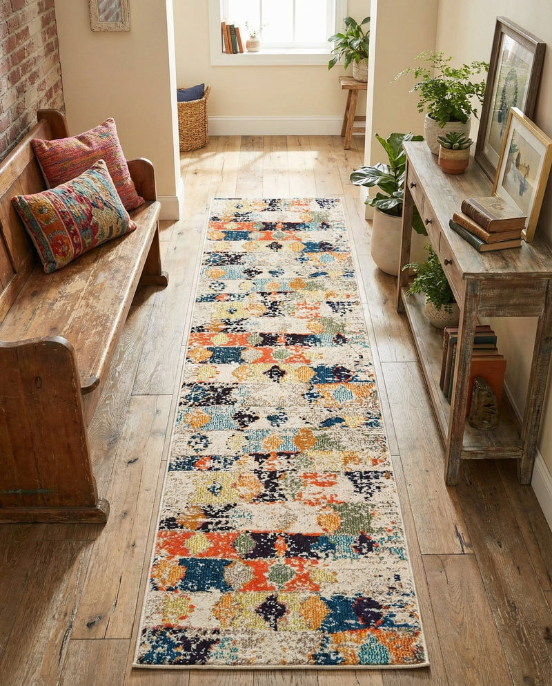 Colorburst Oasis Collection Area Rug -  Marina Runner Ivory  lifestyle 61