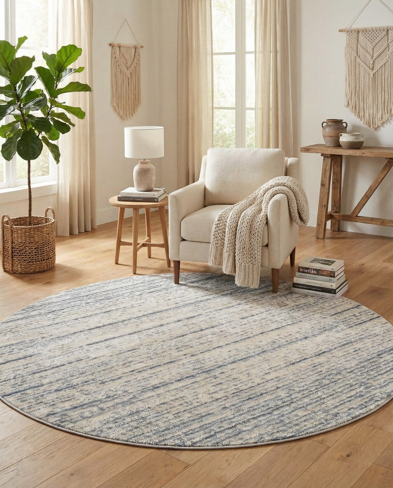 Serenity Sands Collection Area Rug -  Tranquilbay Round Cream  lifestyle 67