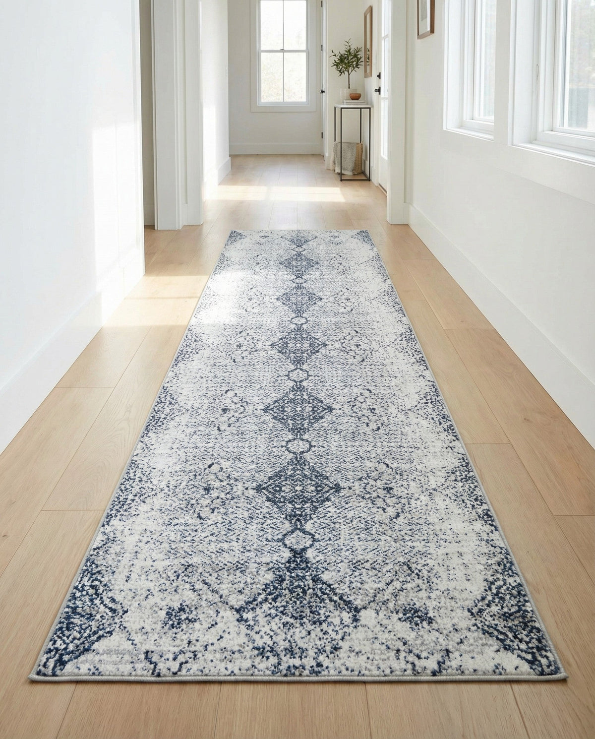 Aegean Elegance Washables Collection Area Rug -  Naxos Runner Black and White  lifestyle 119