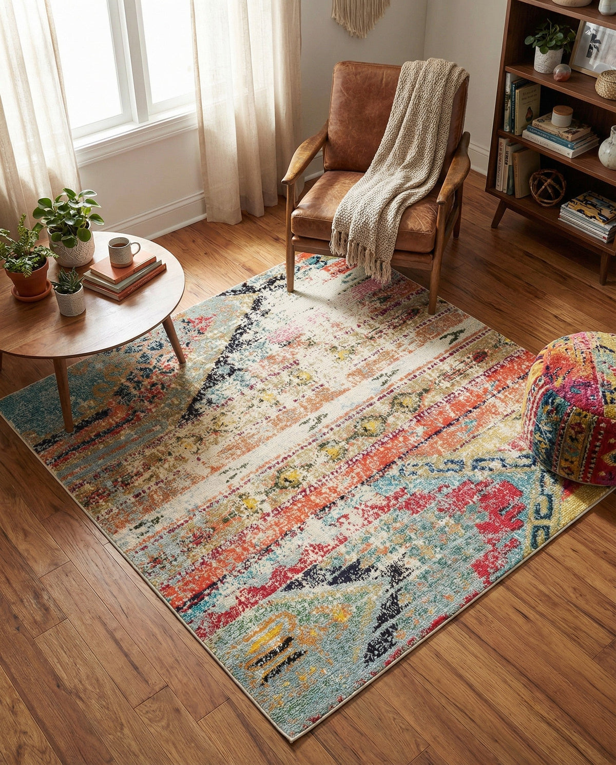 Sedona Vista Collection Area Rug -  Cholla Square Multi  lifestyle 130