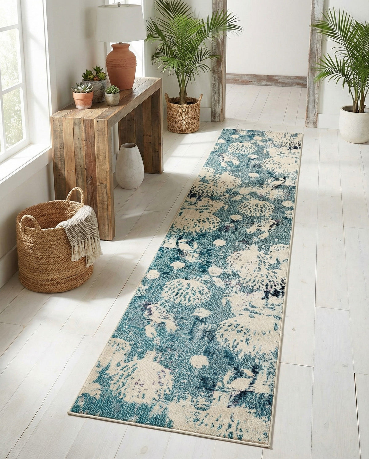 Sorrento Shores Collection Area Rug -  Vico Runner Light Blue  lifestyle 126