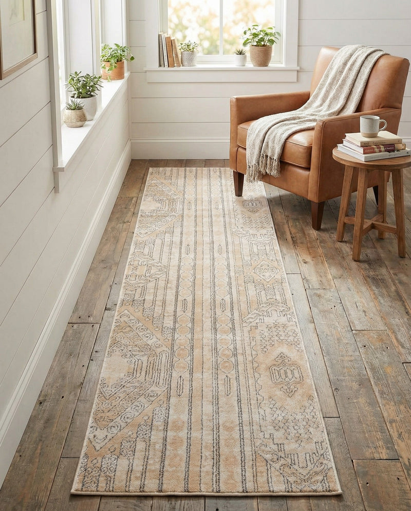 Cascade Range Collection Area Rug - Hood (Ivory) Runner Ivory  lifestyle 44