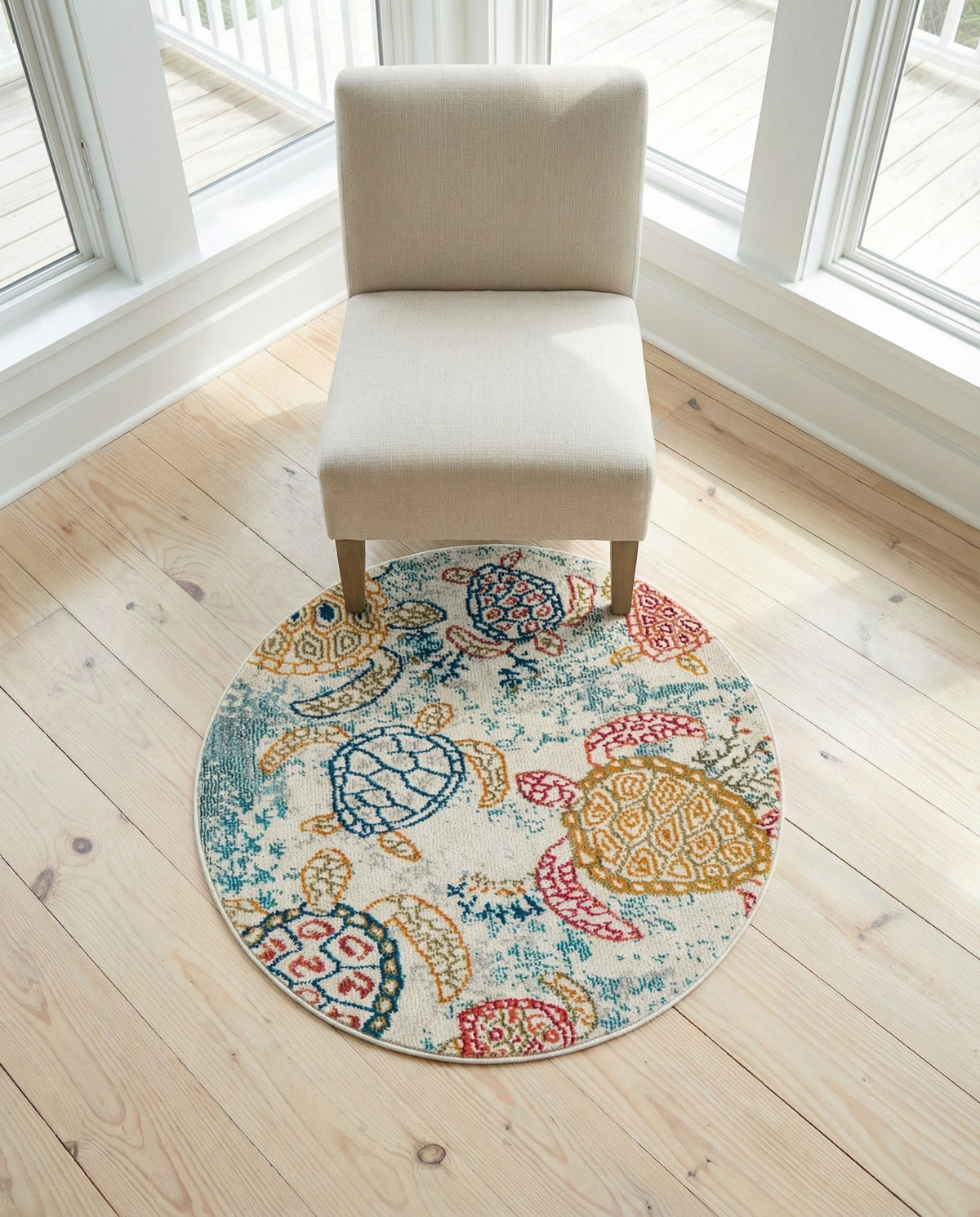 Sorrento Shores Collection Area Rug -  Massa Round Beige  lifestyle 119