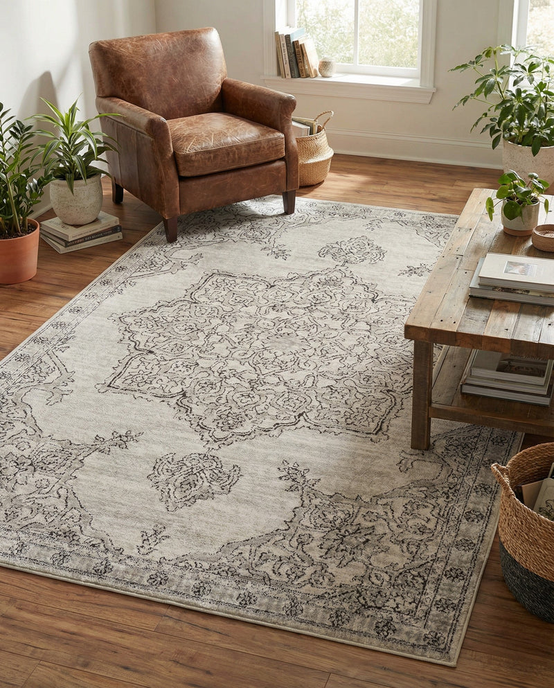 Mykonos Manor Collection Area Rug -  Tinos (Ivory) Rectangle Ivory  lifestyle 19