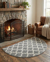 Lattice Gardens Collection Area Rug -  Bloomfield (Dark Gray) Hearth Dark Gray  lifestyle 64