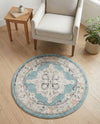 Beverly Grove Collection Area Rug -  Fairfax (Aqua) Round Aqua  lifestyle 61