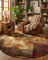 Bistro Lounge Collection Area Rug -  Latte Round Beige  lifestyle 40