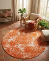 Riviera Elegance Collection Area Rug -  Monaco (Orange) Round Orange  lifestyle 76
