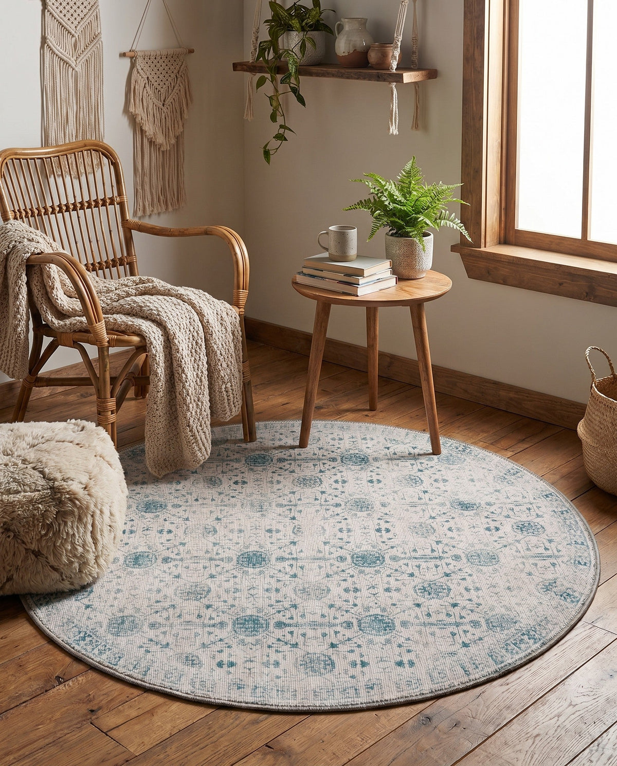 Heritage Elegance Collection Area Rug -  Chatsworth Round Ivory  lifestyle 115