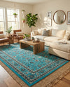 Isfahan Elegance Collection Area Rug - Naghsh-e Jahan (Turquoise) Rectangle Turquoise  lifestyle 18