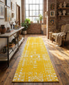 Brighton Stripes Collection Area Rug - Sussex (Yellow) Runner Yellow  lifestyle 65