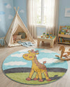 Wonder Tykes Collection Area Rug -  Frolic Round Blue  lifestyle 44