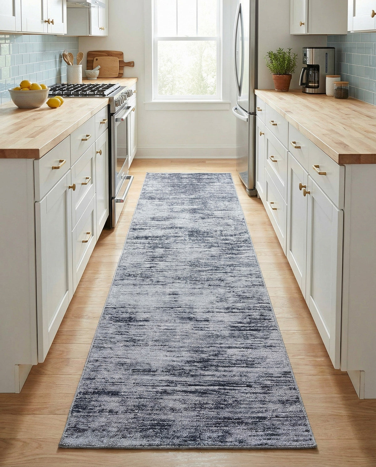 Sahara Essence Collection Area Rug - Oasis (Gray) Runner Gray  lifestyle 84