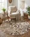 Andes Summit Collection Area Rug -  Huascarán Round Chocolate Brown  lifestyle 56