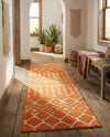 Marrakech Lattice Collection Area Rug - Medina (Orange) Runner Orange  lifestyle 36