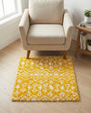 Berber Lattice Shag Collection Area Rug - Atlas (Yellow) Square Yellow  lifestyle 58