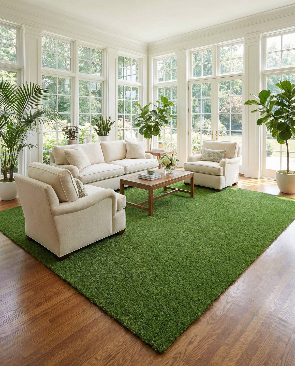 Meadow Retreat Collection Area Rug - Glen Square Green  lifestyle 163