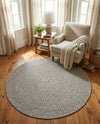 Highland Woven Jute Collection Area Rug - Glenmore (Gray) Round Gray  lifestyle 66