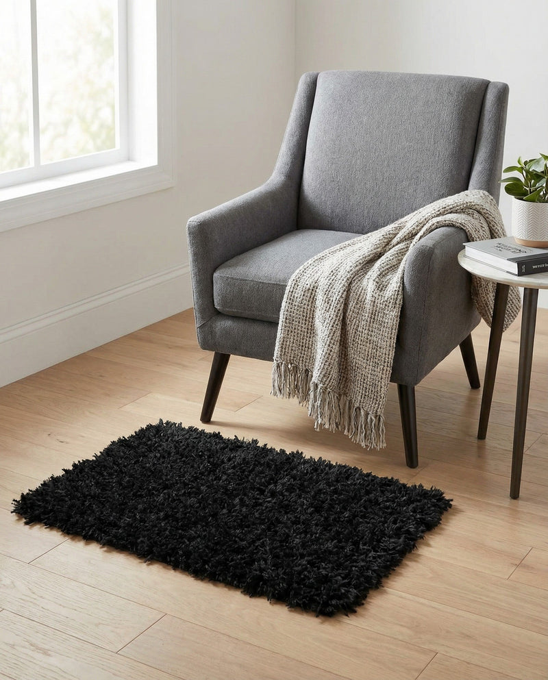 Eternal Plush Oasis Collection Area Rug -  Tranquility (Onyx Black) Rectangle Onyx Black  lifestyle 31