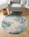 Colorburst Oasis Collection Area Rug -  Tropic Round Blue  lifestyle 80