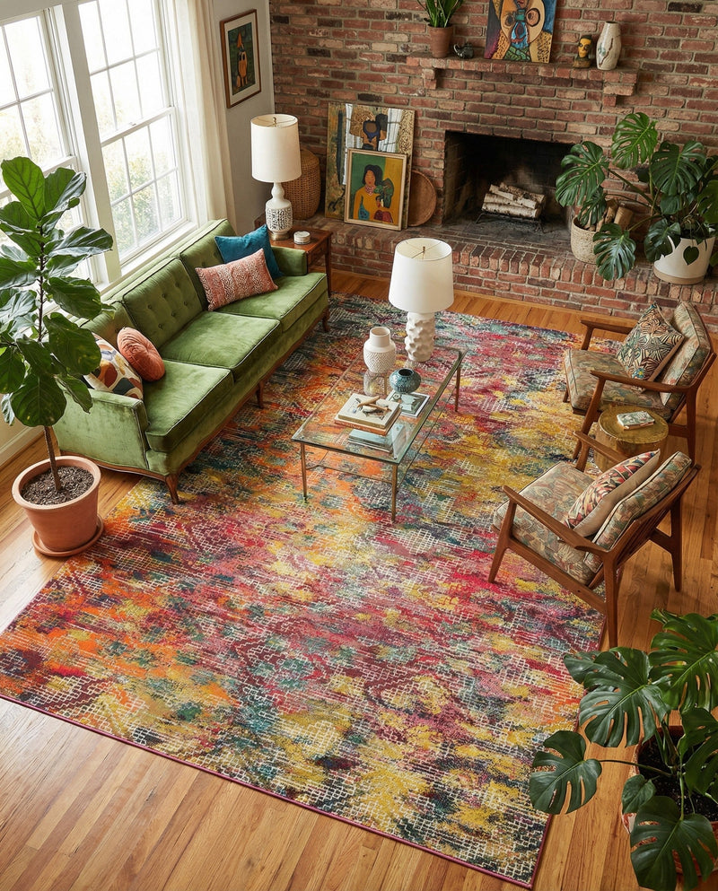 Colorburst Oasis Collection Area Rug -  Azura Rectangle Multi  lifestyle 9