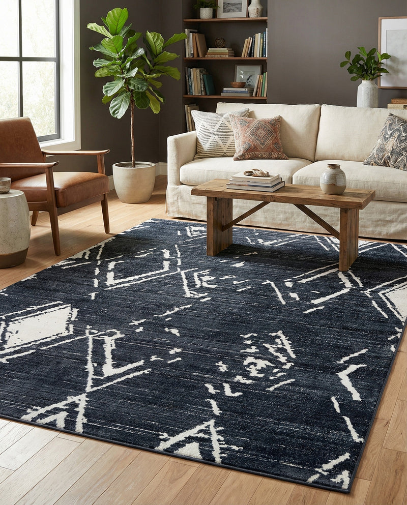 Metro Heights Collection Area Rug -  Madison Rectangle Navy Blue  lifestyle 16